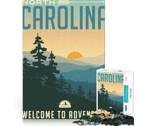 Rompecabezas de 1000 Piezas para Adolescentes de Carolina del Norte,Exact Edge Art,Actividad para desarrollar la Mente,Juego para Pasar un rato Agradable,Regalo de cumpleaños (38x52cm)