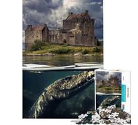 Rompecabezas de 1000 Piezas para Adolescentes de Eilean Donan Nessie Juegos relajantes Juguetes adictivos para Cultivar la Paciencia Ideas de Regalos educativos (Tamaño 50x75cm)