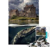 Rompecabezas de 1000 Piezas para Adolescentes de Eilean Donan Nessie para Juegos educativos Juguetes de ingenio Juegos de desafío difíciles Regalos de Amigo Invisible (tamaño 38x52cm)