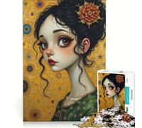 Rompecabezas de 1000 Piezas para Adolescentes de Gustav Klimt y Tim Burton decoración de Pared Ideal para Pasar el Tiempo en casa Durante Las Vacaciones para Fortalecer el Amor Entre Parejas 38x26cm