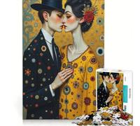 Rompecabezas de 1000 Piezas para Adolescentes de Gustav Klimt y Tim Burton decoración de Pared Ideal para Pasar el Tiempo en casa Durante Las Vacaciones para Fortalecer el Amor Entre Parejas 38x52cm
