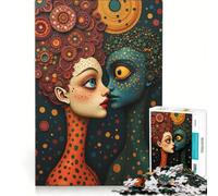 Rompecabezas de 1000 Piezas para Adolescentes, de Gustav Klimt y Tim Burton, Juegos relajantes, para desconectar intelectualmente, cumpleaños 38x26cm