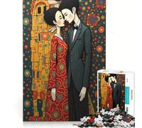 Rompecabezas de 1000 Piezas para Adolescentes de Gustav Klimt y Tim Burton, Juguetes para armar, Mejora la Memoria, colección de Artistas, Bellas Artes 38x52cm