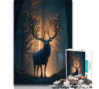 Rompecabezas de 1000 Piezas para Adolescentes de Mythical Land Deer 1000 Piezas para Adultos Juego Familiar para aliviar el estrés Un desafío difícil Un Gran Regalo y Juguete (50x75cm)