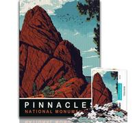 Rompecabezas de 1000 Piezas para Adolescentes de Pinnacles, California Juegos educativos clásicos Incluye póster y Hoja de Trivia a Juego para Mayores de 14 años 38x26cm
