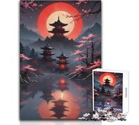 Rompecabezas de 1000 Piezas para Adolescentes de Red Moon Japan, Divertido Juego cognitivo de Aprendizaje, reflexivo, tamaño 50x75cm