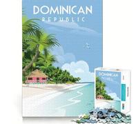Rompecabezas de 1000 Piezas para Adolescentes de República Dominicana,Juego de Bordes limpios,Juego de concentración,Regalo,Juego de Juego inactivo,Arte de Pared navideño (38x26cm)