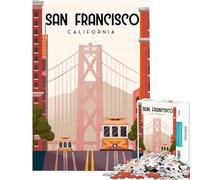 Rompecabezas de 1000 Piezas para Adolescentes de San Francisco Juegos relajantes Juguetes adictivos para Cultivar la Paciencia Excelentes Regalos para Juegos Corte de precisión tamaño 38x52cm