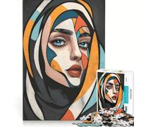 Rompecabezas de 1000 Piezas para Adolescentes de una Mujer iraní con Ojos Azules decoración de Pared Regalo de cumpleaños para Fortalecer el Amor Entre Parejas 38x26cm