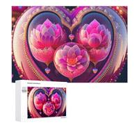 Rompecabezas de 1000 piezas para adolescentes, decoración colorida de corazón de loto, juguetes de bricolaje, una obra de arte como regalo para toda la familia, 1000 piezas