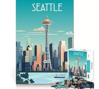 Rompecabezas de 1000 Piezas para Adolescentes, decoración de Seattle, Juguete para ejercitar la Mente, Juego para Relajarse, Regalo Divertido de Navidad (50x75cm)