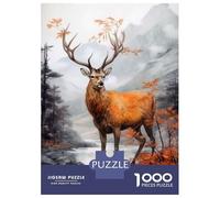 Rompecabezas De 1000 Piezas para Adolescentes Deer Animal Art Rompecabezas para Adultos Juegos Familiares Regalos para Mujeres Cumpleaños 38x26cm/1000pcs
