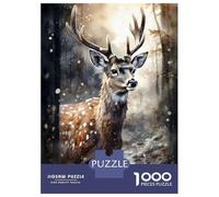Rompecabezas De 1000 Piezas para Adolescentes Deer Animal Art Rompecabezas para Adultos Juegos Relajantes Vacaciones En Casa Matar El Tiempo 52x38cm/1000pcs