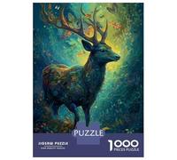 Rompecabezas De 1000 Piezas para Adolescentes Deer Floral Rompecabezas para Adultos Juguetes De Bricolaje Decoración del Hogar Regalo De Cumpleaños, Regalos, 38x26cm/1000pcs