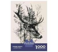 Rompecabezas De 1000 Piezas para Adolescentes Deer Forest Nature Art Print Rompecabezas Juegos Relajantes Análisis Y Lógica Juego Desafiante Regalos 38x26cm/1000pcs
