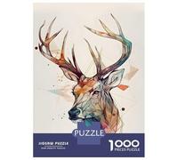 Rompecabezas De 1000 Piezas para Adolescentes Deer Head Rompecabezas para Adultos Juego Familiar Desafío Difícil 70x50cm/1000pcs