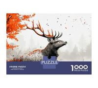 Rompecabezas De 1000 Piezas para Adolescentes Deer in Autumnal Forest Rompecabezas para Adultos Juegos Familiares Corte De Precisión Regalos Y Cumpleaños Únicos 38x26cm/1000pcs