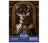 Rompecabezas De 1000 Piezas para Adolescentes Deer in Noble Uniform Art Print Rompecabezas para Adultos Juego Práctico Arte De Pared Oferta como Regalos para Toda La Familia 38x26cm/1000pcs