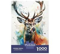 Rompecabezas De 1000 Piezas para Adolescentes Deer Watercolor Animals Rompecabezas para Adolescentes Juguetes DIY Análisis Y Lógica para Cumpleaños, Navidad 70x50cm/1000pcs