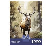 Rompecabezas De 1000 Piezas para Adolescentes Deer Wild Rompecabezas para Adultos Juegos De Relajación Desafío Difícil Desafío Educativo 38x26cm/1000pcs