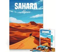 Rompecabezas de 1000 Piezas para Adolescentes del Desierto del Sahara, África Juguete para estimular la lógica Diversión en Interiores Borde Premium Regalo Memorable (38x52cm)