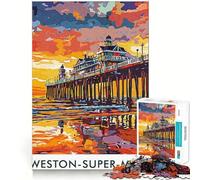 Rompecabezas de 1000 Piezas para Adolescentes del Muelle de Weston-Super-Mare Juego de Memoria Mental Cierre Seguro Sin Piezas Sueltas Ideal para Llevar de Viaje Juego para ejercitar la Mente Regalo