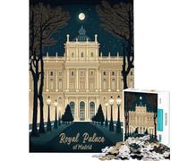 Rompecabezas de 1000 Piezas para Adolescentes del Palacio Real de Madrid Juguete Educativo de desafío Juego de Arte difícil Regalo (tamaño 38x52cm)