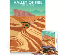 Rompecabezas de 1000 Piezas para Adolescentes del Parque Estatal Valle del Fuego Entrenamiento Mental, Ocio y Placer Ajuste Perfecto Un Regalo Encantador (50x75cm)