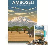 Rompecabezas de 1000 Piezas para Adolescentes del Parque Nacional Amboseli,Arte de Bordes precisos,Juguete de Entrenamiento Cerebral,Juego para Pasar un rato Agradable,decoración navideña (50x75cm)