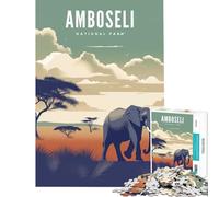 Rompecabezas de 1000 Piezas para Adolescentes del Parque Nacional Amboseli Juego práctico Educativo y de Aprendizaje Regalos Divertidos y con Humor para Hombres y Mujeres Tamaño 75x50cm