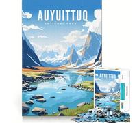 Rompecabezas de 1000 Piezas para Adolescentes del Parque Nacional Auyuittuq Arte de Corte Limpio Juego Creativo Juguete Juego Relajante Arte (38x26cm)