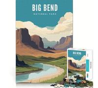 Rompecabezas de 1000 Piezas para Adolescentes del Parque Nacional Big Bend Arte de Bordes precisos Juego Divertido y Acogedor para Resolver Problemas Exhibición de Arte navideña (50x75cm)
