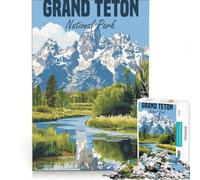 Rompecabezas de 1000 Piezas para Adolescentes del Parque Nacional Grand Teton, Juego Imposible, difícil y desafiante, cumpleaños y Navidad 38x52cm
