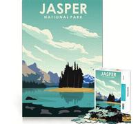 Rompecabezas de 1000 Piezas para Adolescentes del Parque Nacional Jasper Juego de lógica Divertido y de Corte preciso Juego Tranquilo Regalo de decoración navideña (50x75cm)