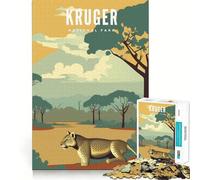 Rompecabezas de 1000 Piezas para Adolescentes del Parque Nacional Kruger Juego de lógica Divertido y de Corte preciso Juego Tranquilo Regalo de decoración navideña (38x52cm)