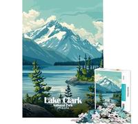 Rompecabezas de 1000 Piezas para Adolescentes del Parque Nacional Lake Clark Alaska Juegos relajantes Juguetes adictivos para Cultivar la Paciencia Gran Regalo Un Reto difícil (Tamaño 38x26cm)