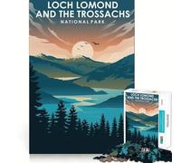 Rompecabezas de 1000 Piezas para Adolescentes del Parque Nacional Loch Lomond Juego de lógica Divertido y de Corte preciso Juego Tranquilo Regalo de decoración navideña (38x26cm)