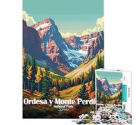 Rompecabezas de 1000 Piezas para Adolescentes del Parque Nacional Ordesa y Monte Perdido Juegos educativos Juguetes didácticos Regalo de cumpleaños decoración del hogar (tamaño 38x26cm)