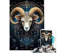 Rompecabezas de 1000 Piezas para Adolescentes del Signo Zodiacal Aries Ayuda a ejercitar el Cerebro Una Obra de Arte Juegos Divertidos Apto para Mayores de 14 años (38x52cm)