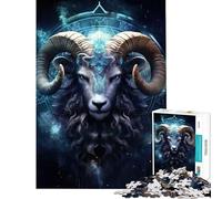 Rompecabezas de 1000 Piezas para Adolescentes del Signo Zodiacal Aries Juego de Montaje de Patrones difícil y desafiante Apto para Mayores de 14 años (38x26cm)