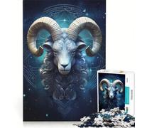 Rompecabezas de 1000 Piezas para Adolescentes del Signo Zodiacal Aries, Juegos educativos, desafío exigente, Regalo de cumpleaños 38x26cm