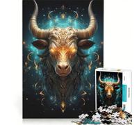 Rompecabezas de 1000 Piezas para Adolescentes del Signo Zodiacal Tauro Juego Imposible interacción Entre Padres e Hijos Regalo de Juego desafiante 50x75cm