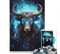 Rompecabezas de 1000 Piezas para Adolescentes del Signo Zodiacal Tauro Juegos Familiares para Mejorar la Memoria con póster y Hoja de Preguntas a Juego 38x52cm