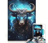 Rompecabezas de 1000 Piezas para Adolescentes del Signo Zodiacal Tauro Juegos relajantes Carrera de Velocidad de Manos para cumpleaños Navidad 50x75cm