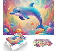 Rompecabezas de 1000 Piezas para Adolescentes Delfín en el paraíso Submarino Juegos Divertidos Colección de Artistas, Bellas Artes 75x50cm