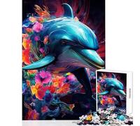 Rompecabezas de 1000 Piezas para Adolescentes Delfín en la Frontera Juguete Educativo de 1000 Piezas Regalos de Amigo Invisible para Mujeres (50x75cm)