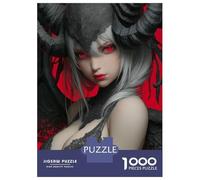 Rompecabezas De 1000 Piezas para Adolescentes Demon Girl with Red Eyes Portrait Rompecabezas para Adultos Juego Práctico Difícil Regalos De Cumpleaños Y Únicos 70x50cm/1000pcs