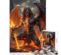 Rompecabezas de 1000 Piezas para Adolescentes Demonio Alado con Espada llameante Juegos relajantes para la diversión Familiar Juguetes de decoración para el hogar Que fomentan el Amor Entre Parejas