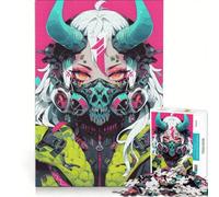 Rompecabezas de 1000 Piezas para Adolescentes: Demonio Femenino Cyberpunk, Juegos Divertidos, Entrena tu Cerebro y Tus Manos, Juego de desafío único 50x75cm