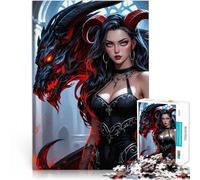 Rompecabezas de 1000 Piezas para Adolescentes Demonio Sexy y su dragón Juguetes educativos Interacción Entre Padres e Hijos 38x26cm